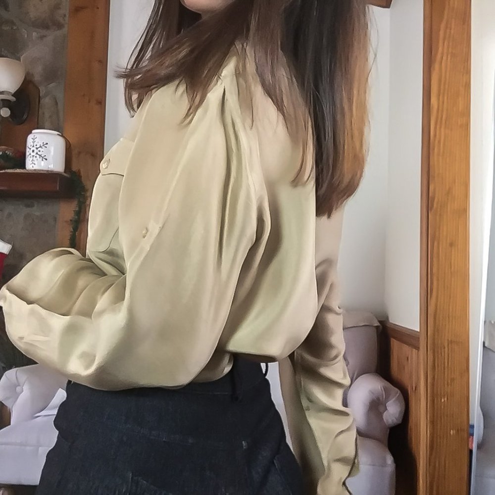 Lauren Ralph Lauren Golden Hue Button Up Top